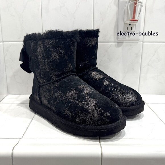 Black Ugg Australia Boots Sz 8 With Metallic Sparkle - MINT Condition - Picture 13 of 16